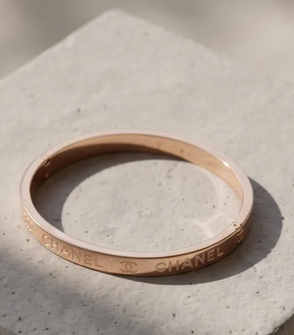 Bronze Stainless Steel 'CHANEL' Branded Kada